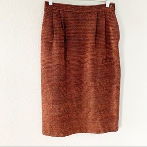Vintage 80’s/90’s Burgundy Tweed Pencil Skirt SzM